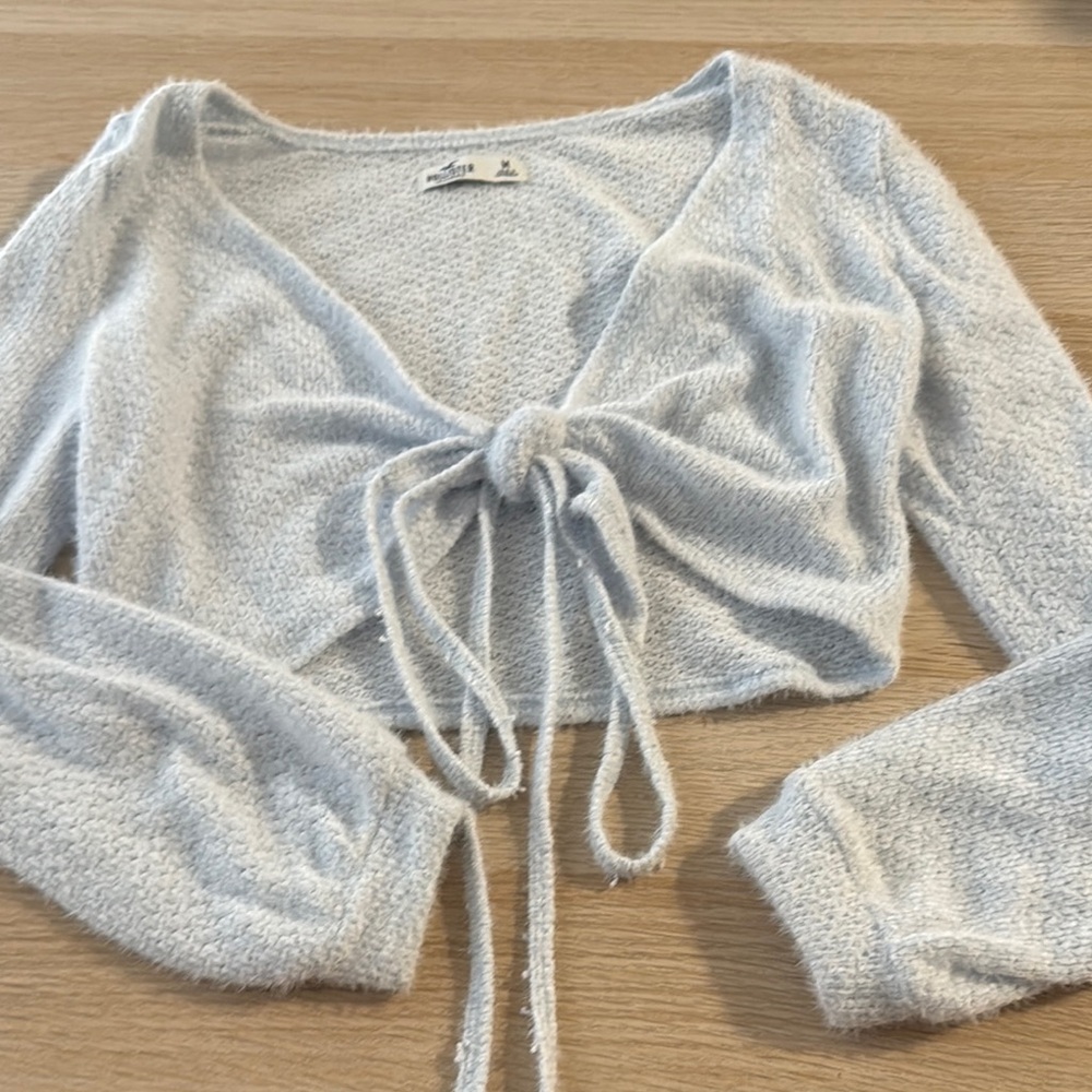 Hollister Light Blue Knit Crop Top